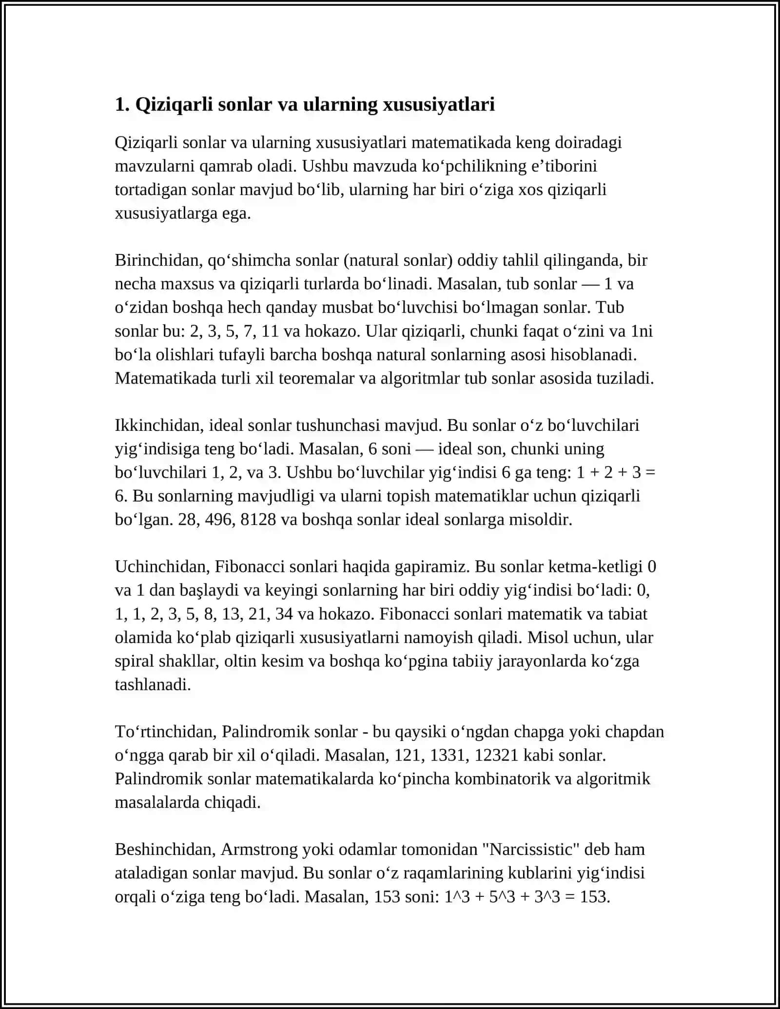 QIZIQARLI MATEMATIKA TO'GARAGI 3