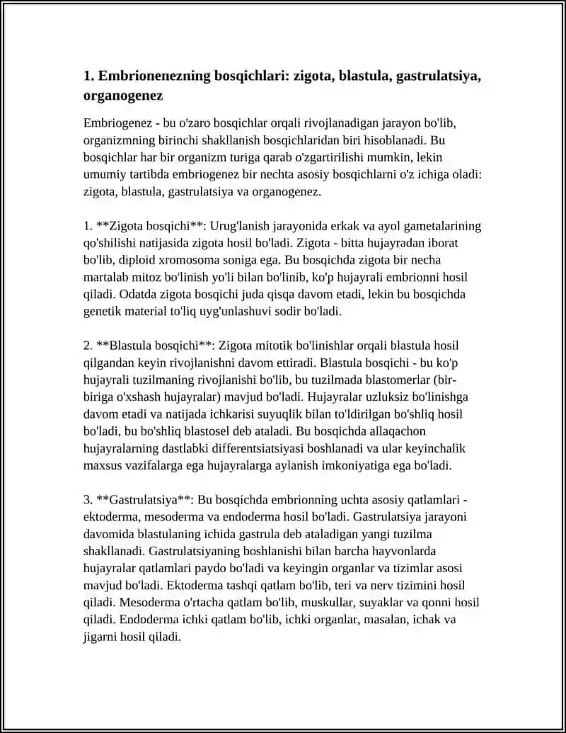 EMBRIOGENEZ VA TEROTAGEN OMILLAR 3