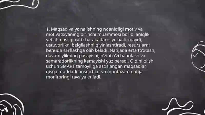 Mativ va mativatsiyaning 8 ta asosiy muammolari 3