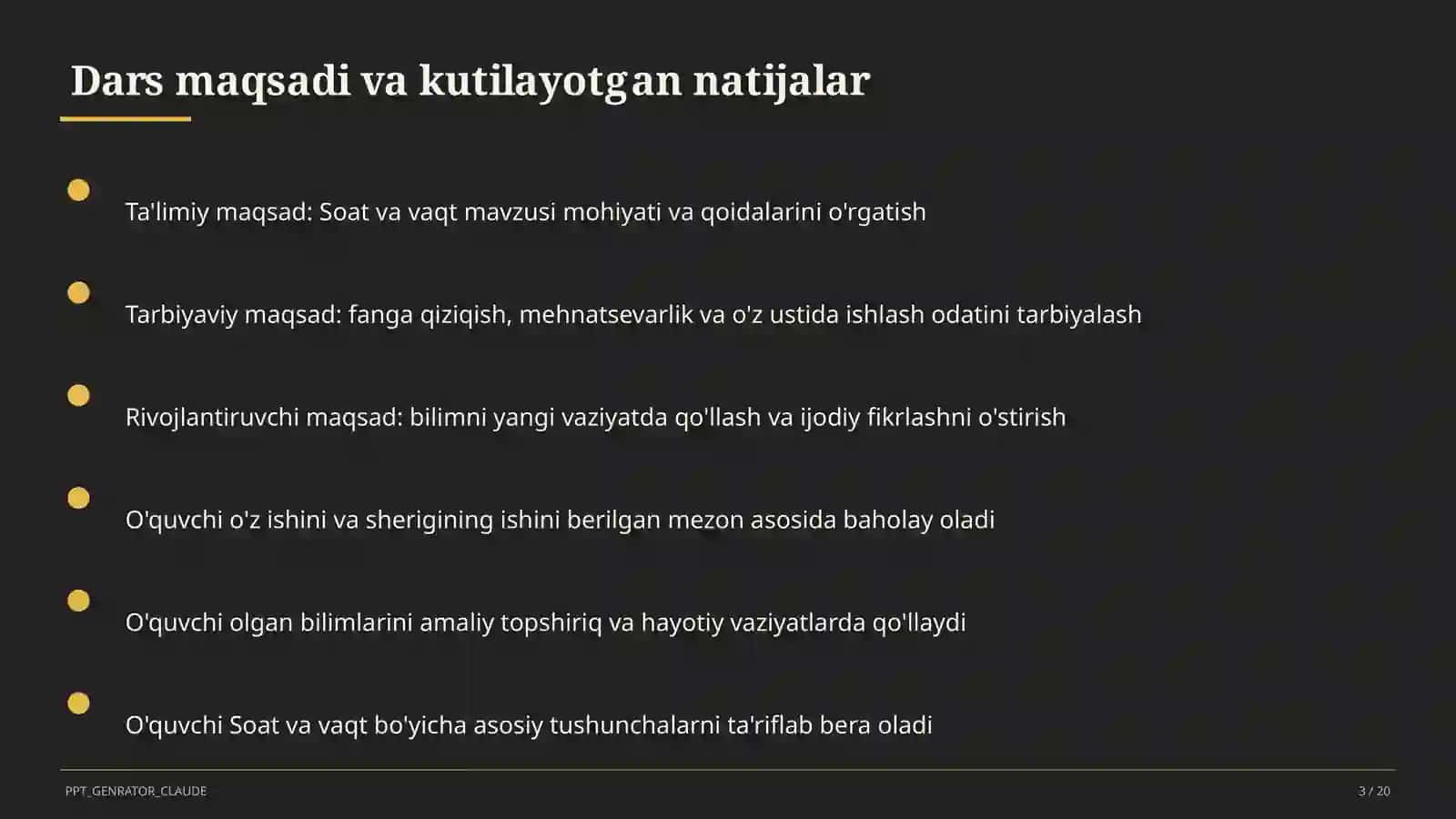 Soat va vaqt (1-sinf) 3
