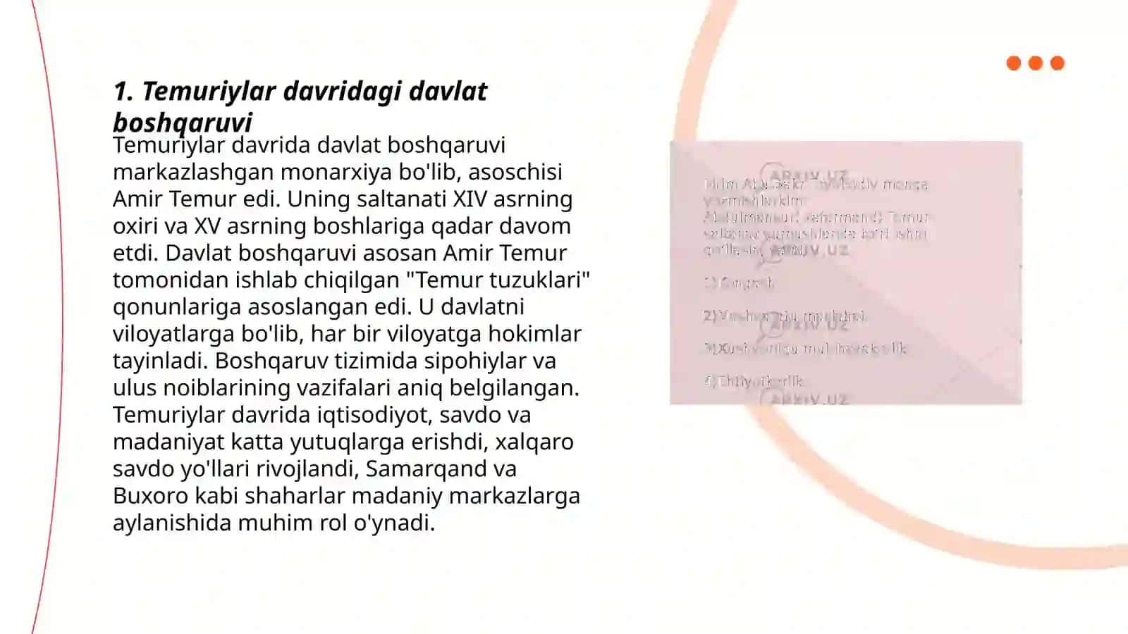 Temur tuzuklari davlat boshqaruviga oid manba sifatida 3