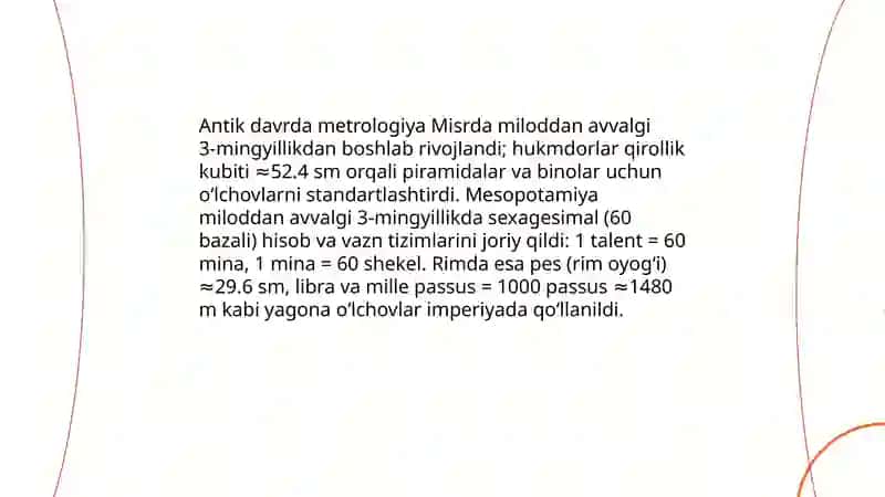 Metrologiya fanining tarixiy rivojlanishi. 3