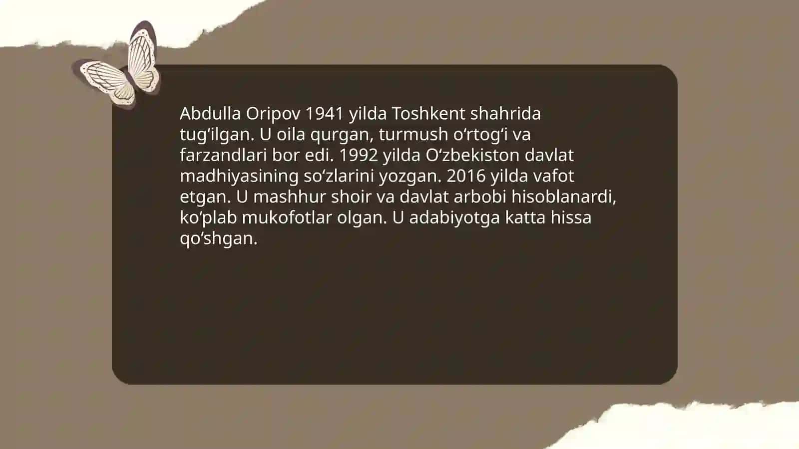 Abdulla Oripov hayoti va ijodi 3