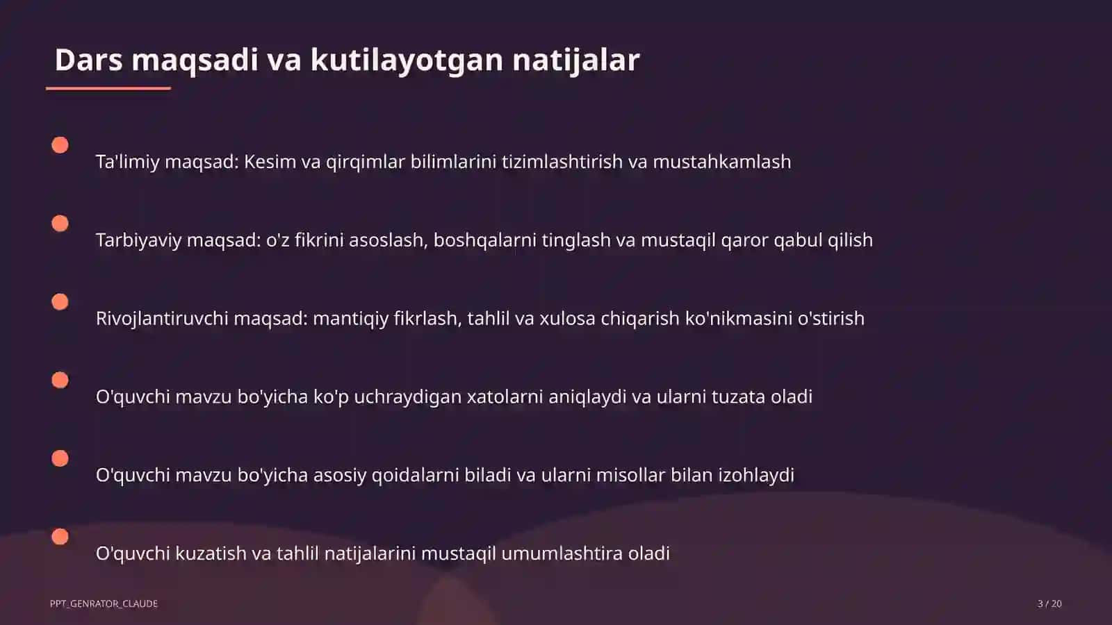 Kesim va qirqimlar (9-sinf) 3