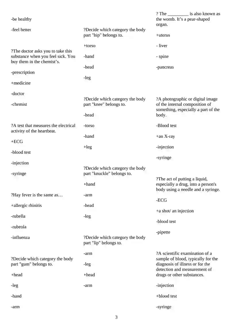 Plural Forms Quiz 3