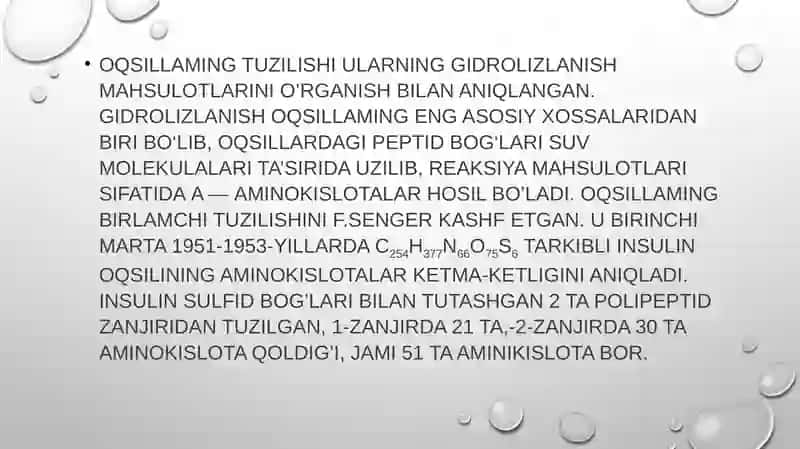 Oqsillar va Gidrolizlanish 3