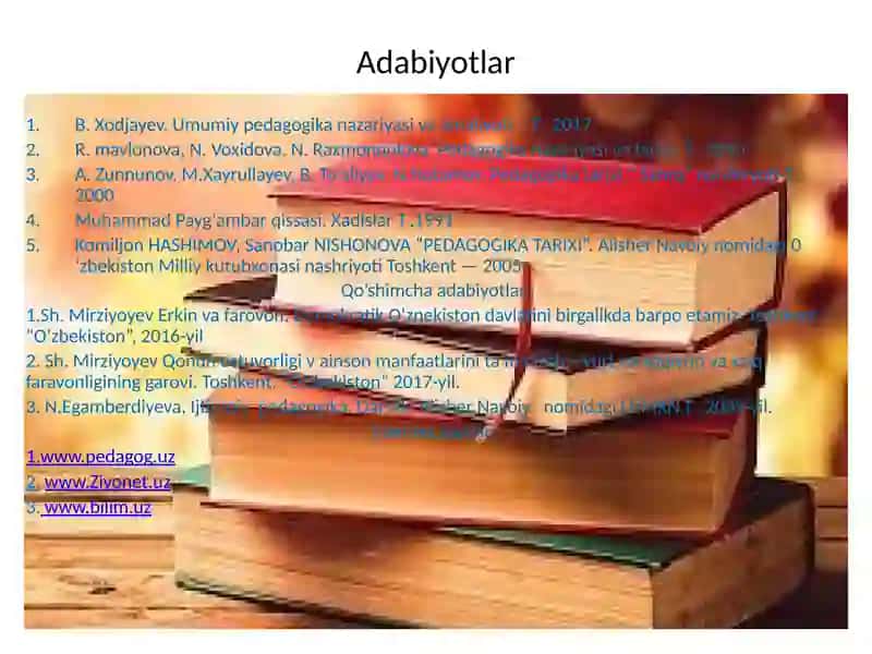 Umumiy pedagogika nazariyasi va amaliyoti 3