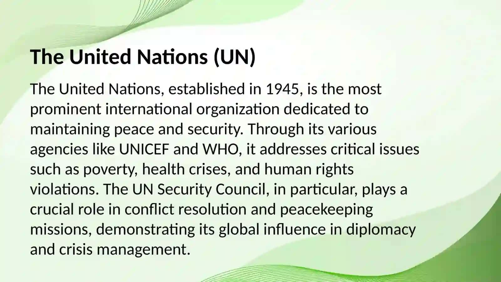 International Organizations and Their Global Roles 3