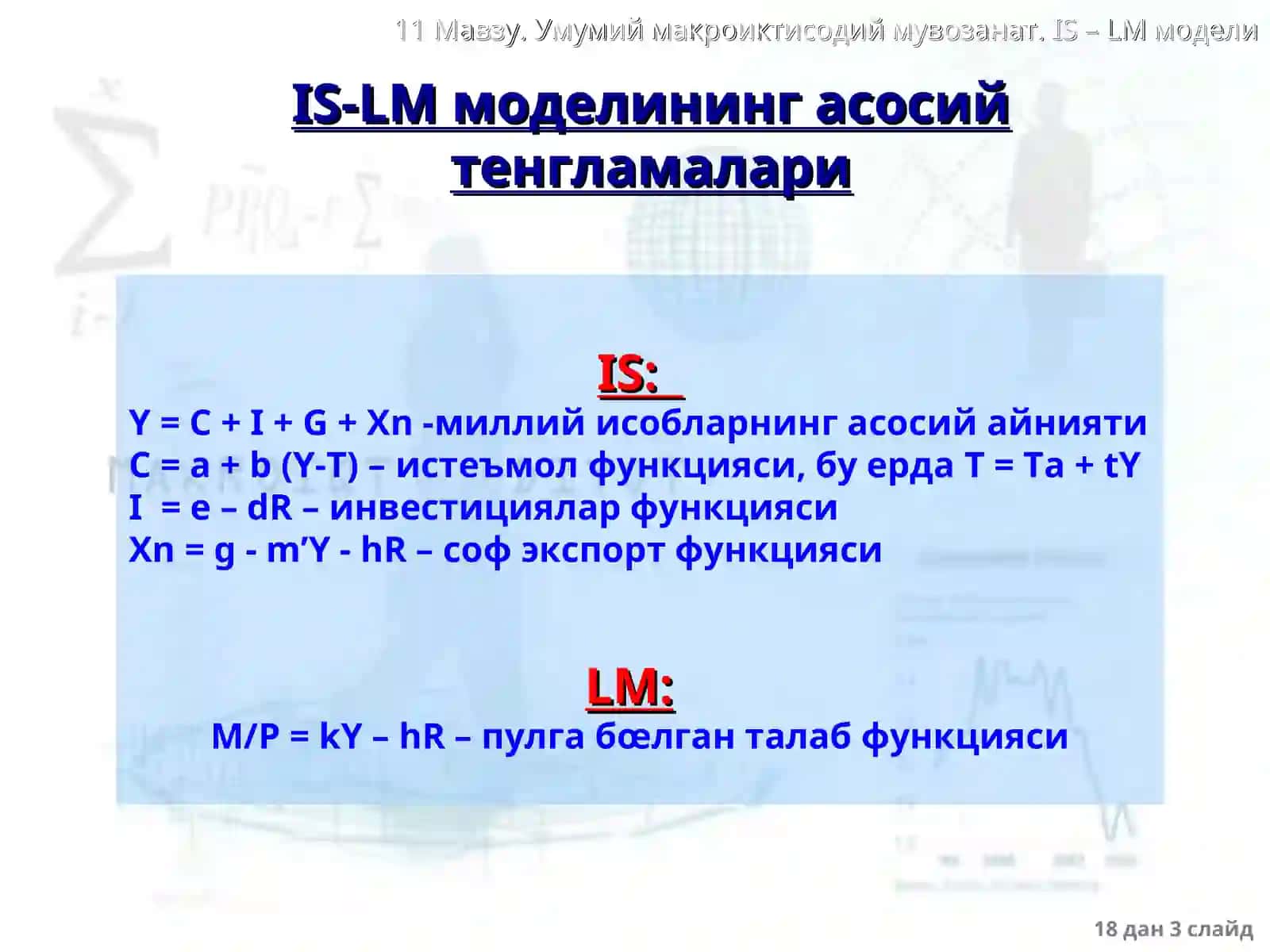 IS – LM модели ва унинг қўлланилиши 3