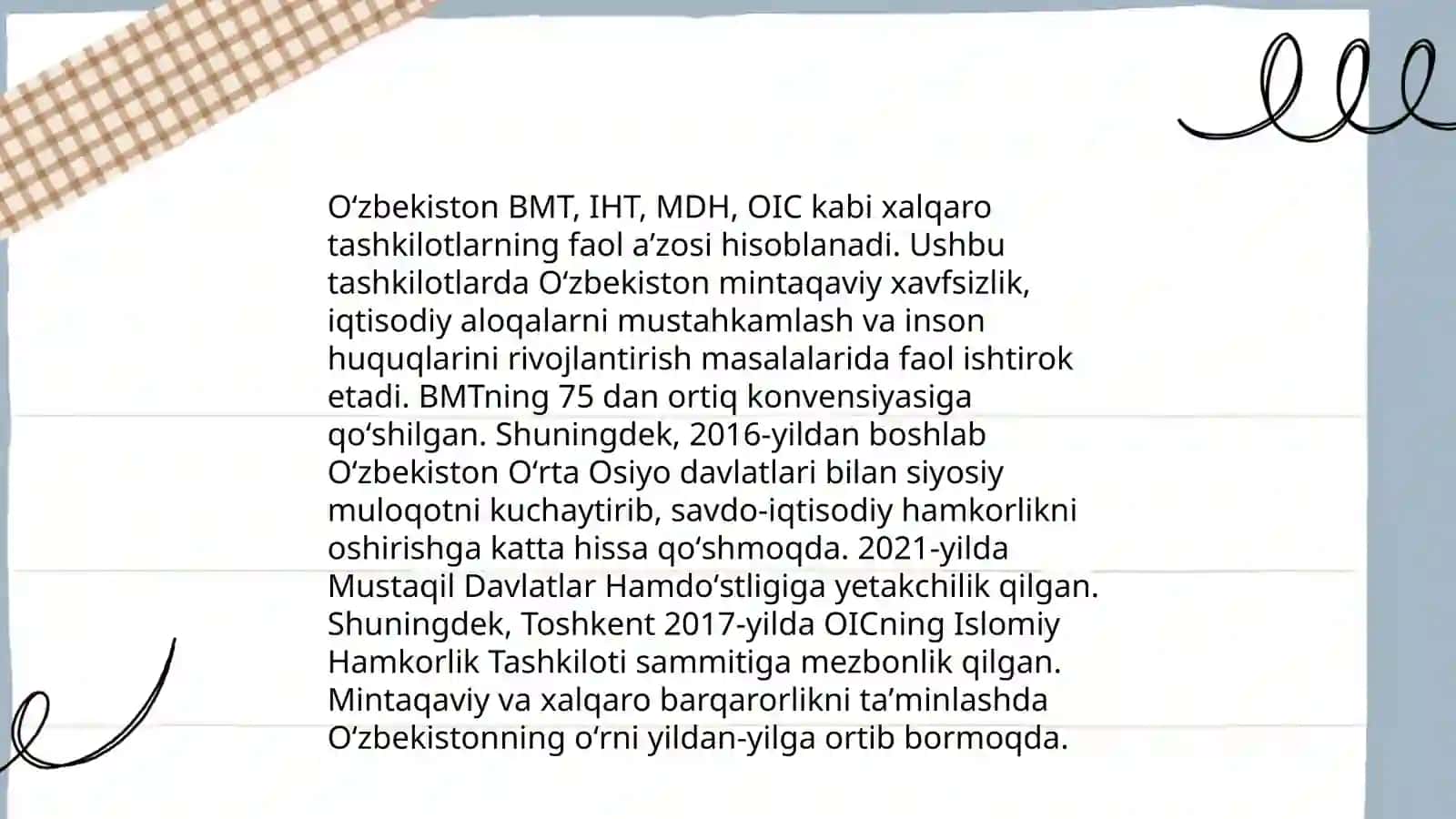 Oʻzbekiston va jahon hamjamiyati 3