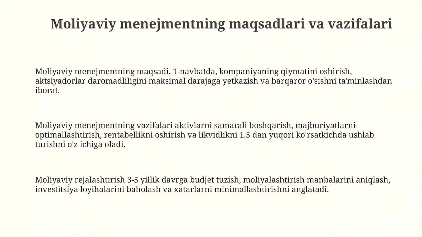 Moliyaviy menijmentning maqsadi vavazifalari 3