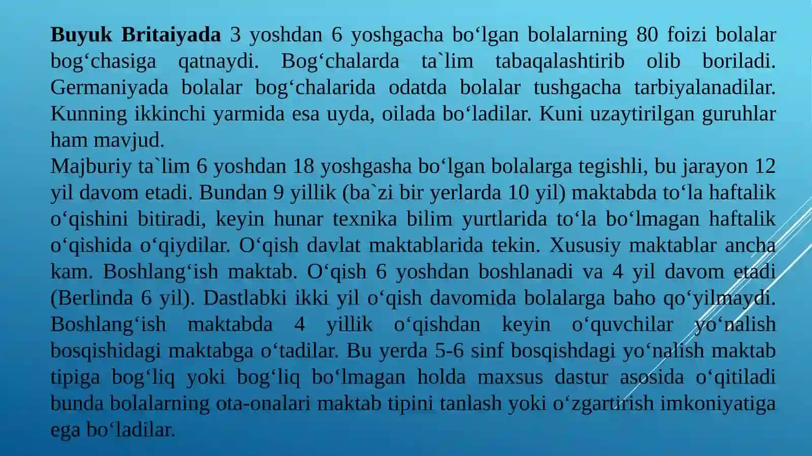 Koreya va Buyuk Britaniya ta'lim tizimlari 3