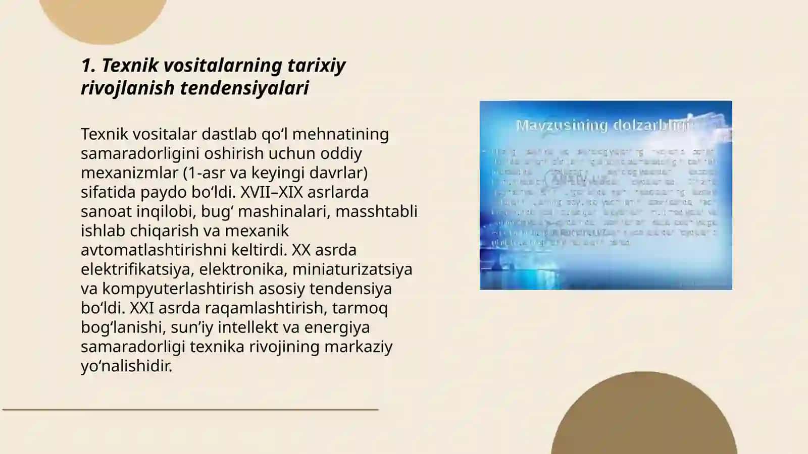 Texnik vositalarning rivojlanish tendensiyalari 3