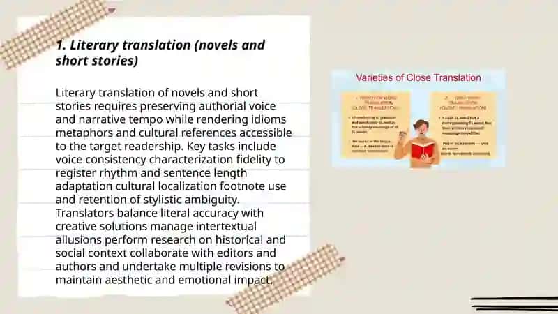 Translation of texts of various genres 3