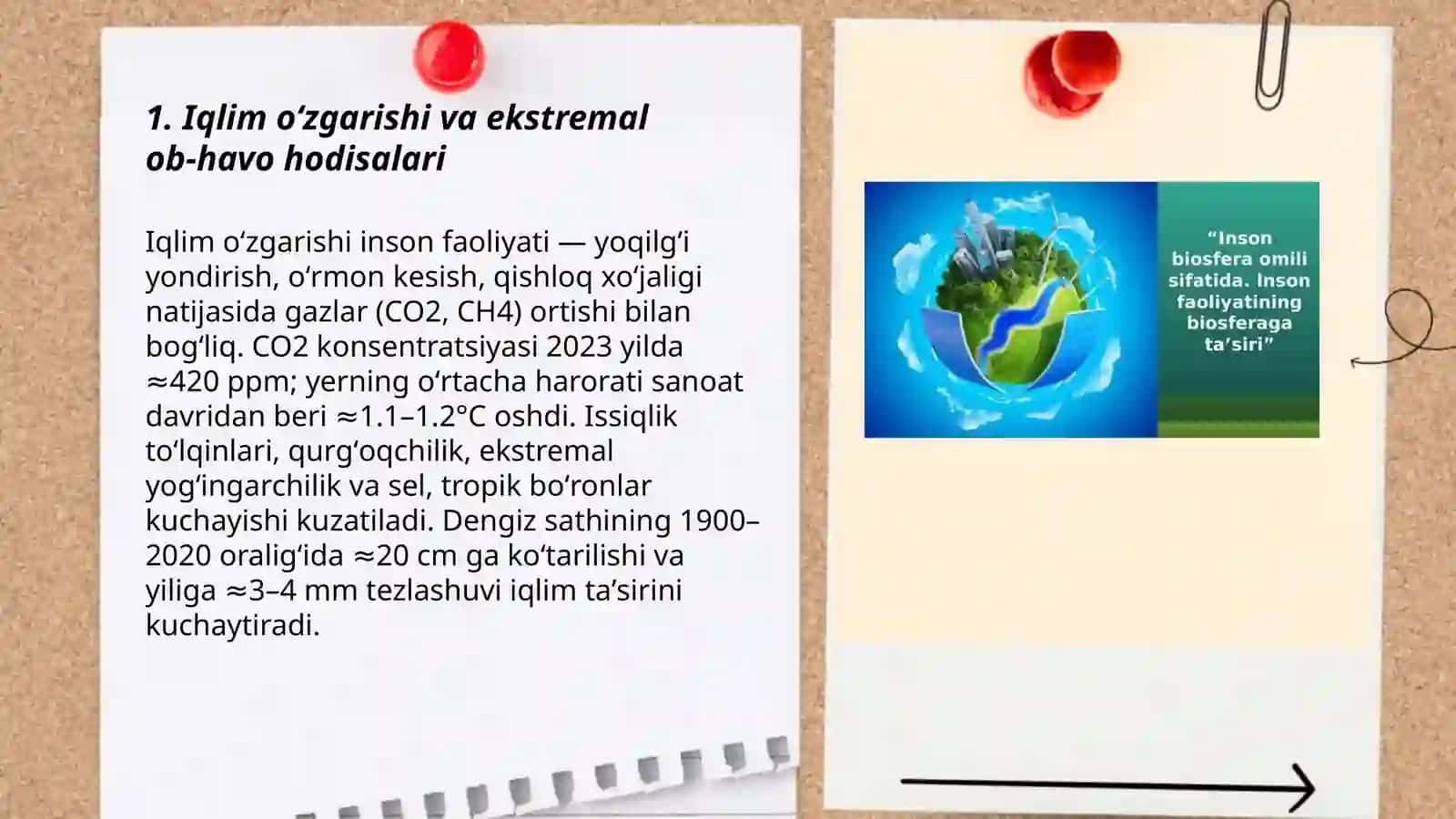 Inson faoliyati tabiatga taʼsiri tabiatning javobi 3