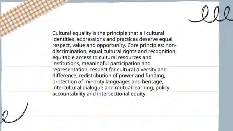 Cultural equality 3