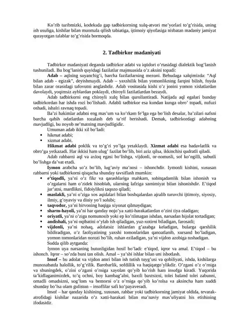 TADBIRKORLIK ETIKASI VA MADANIYATI 3