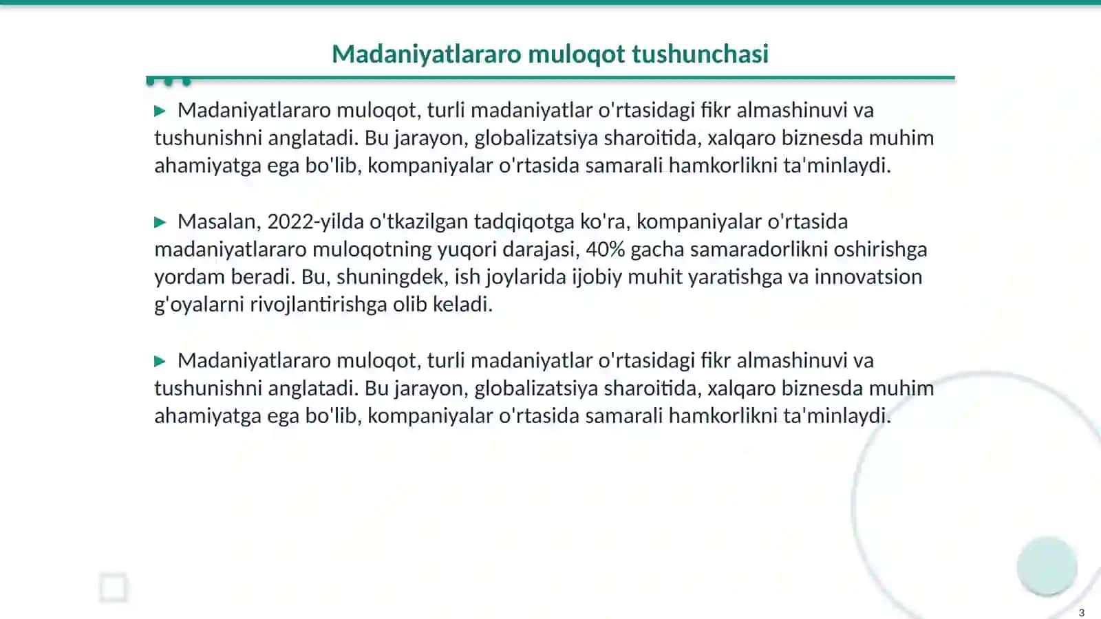 Madaniyatlararo muloqot 3