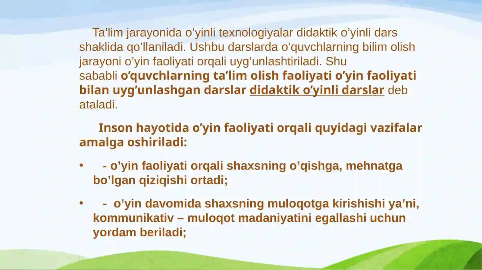 Tog’ mavzusini o’qitishda ta’limiy o’yinlardan foydalanish metodikasi 3
