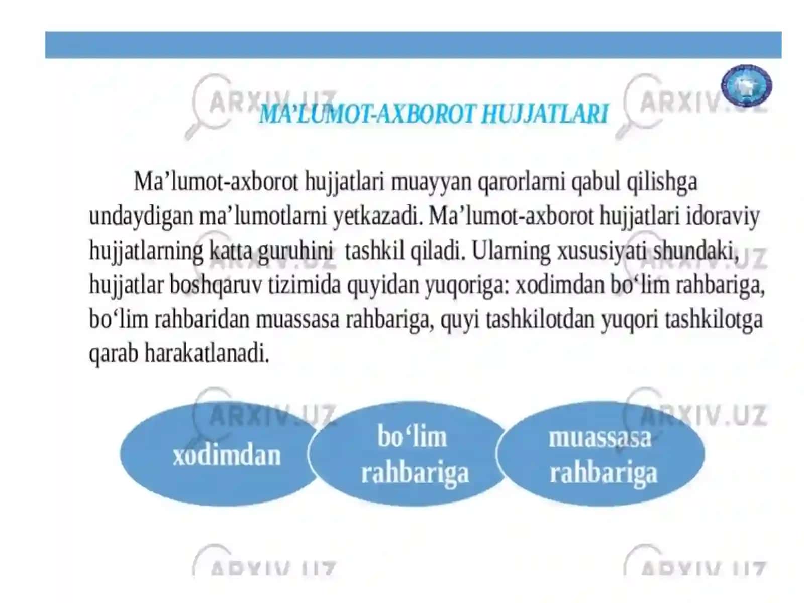 Maʼlumot axborot hujjatlari 3