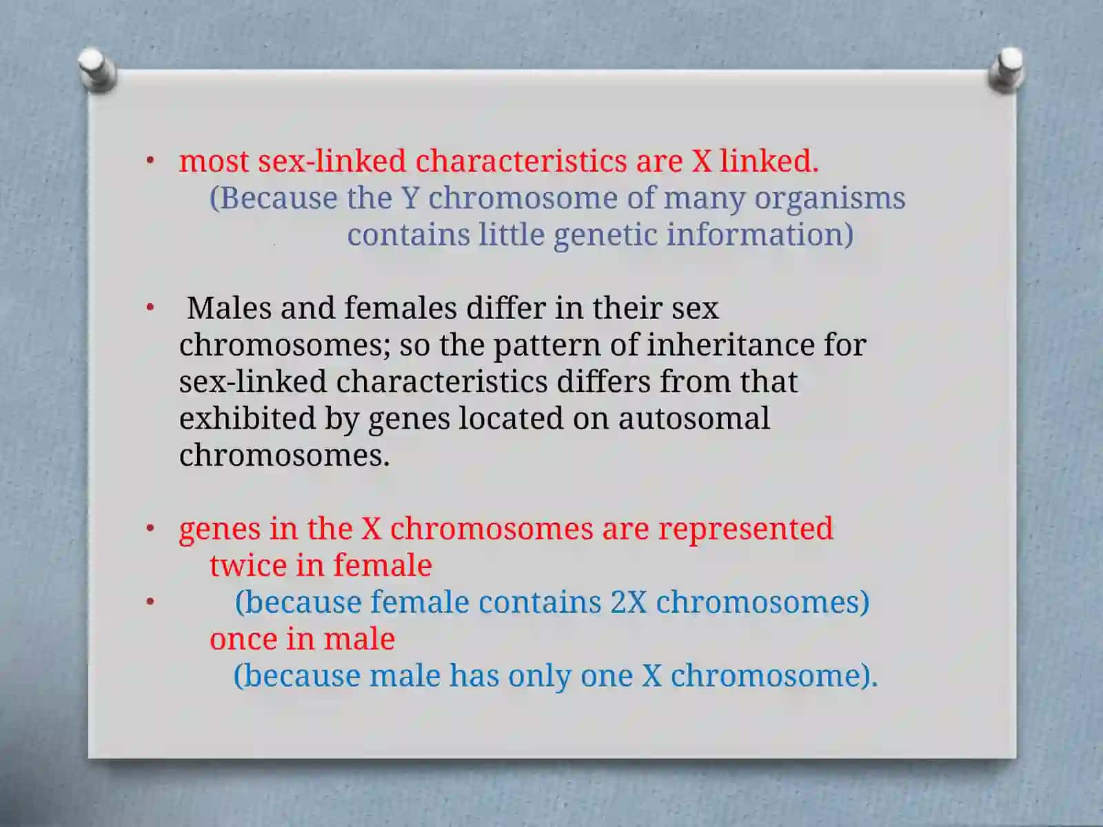 Sex linked inheritance 3