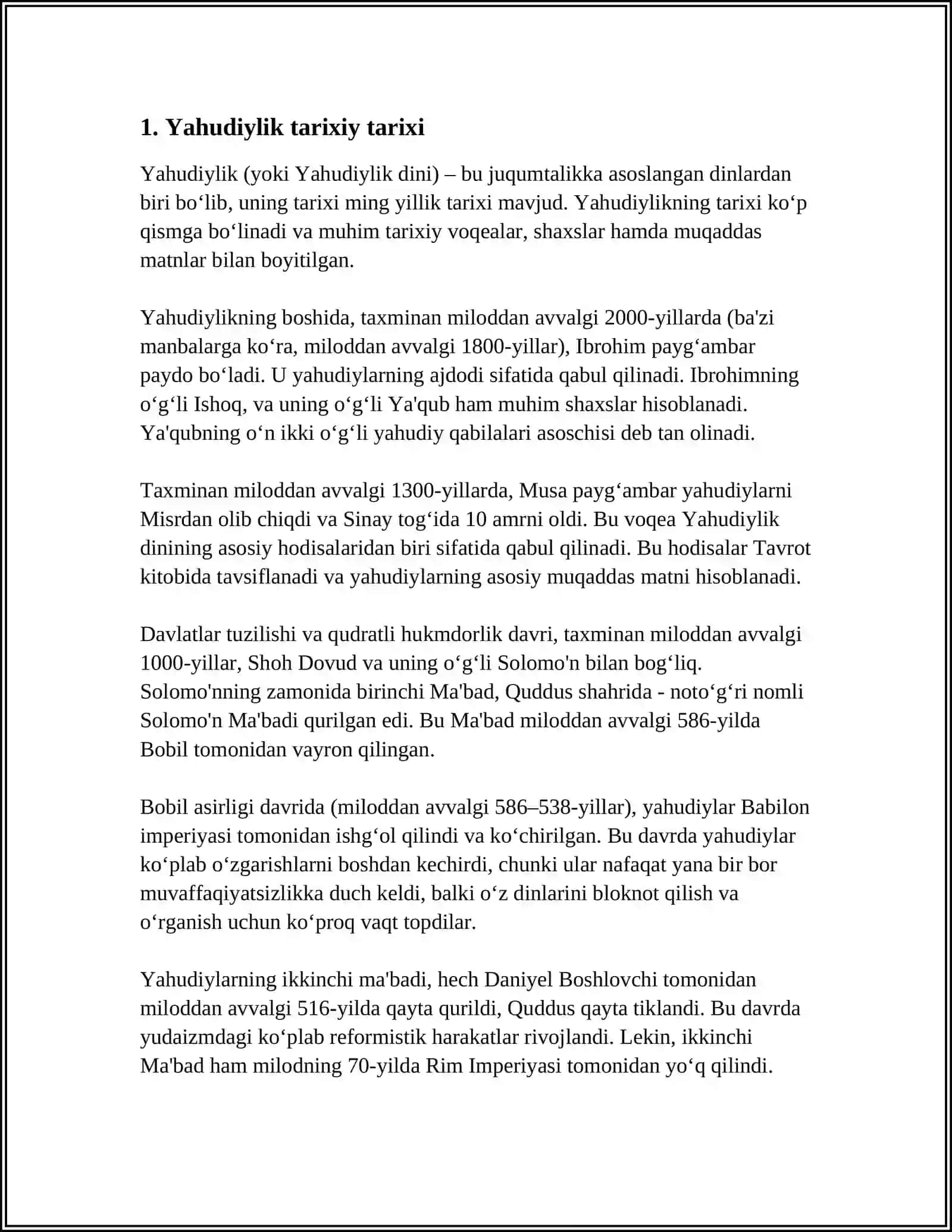 YAHUDIYLIK TA’LIMOTI, AN’ANA VA MAROSIMLARI 3