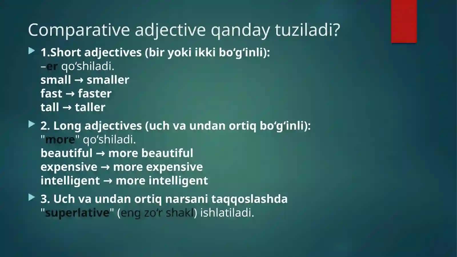 Qiyosiy sifatlar 3
