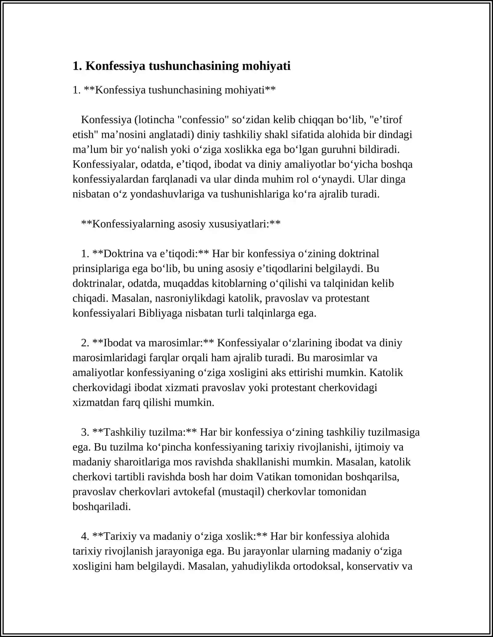 Konfessiya tushunchasini mohiyati 3