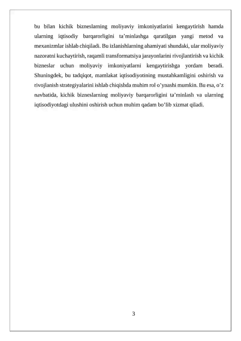 Kichik biznes moliyasi 3