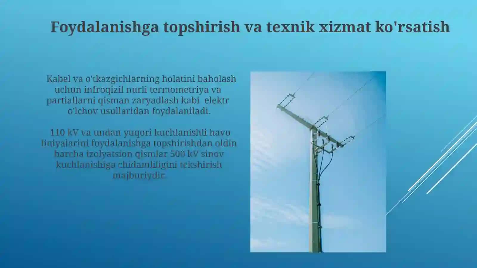 Yuqori Kuchlanishli Havodagi Elektr Uzatish liniyalarini o'rnatish 3