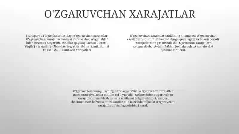 Logistik Xarajatlarning Shakllanishi 3
