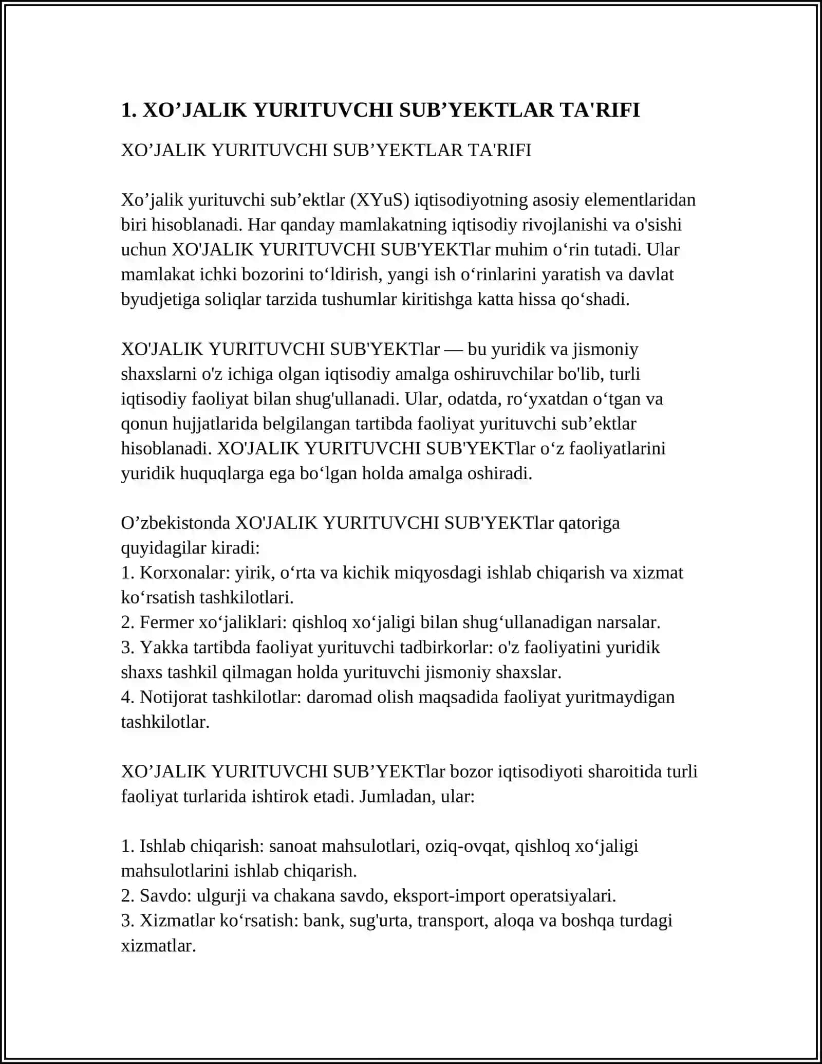 XO’JALIK YURITUVCHI SUB’YEKTLAR TA'RIFI 3