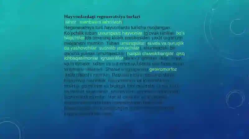 Regeneratsiya, Transplantatsiya va ularning turlari 3