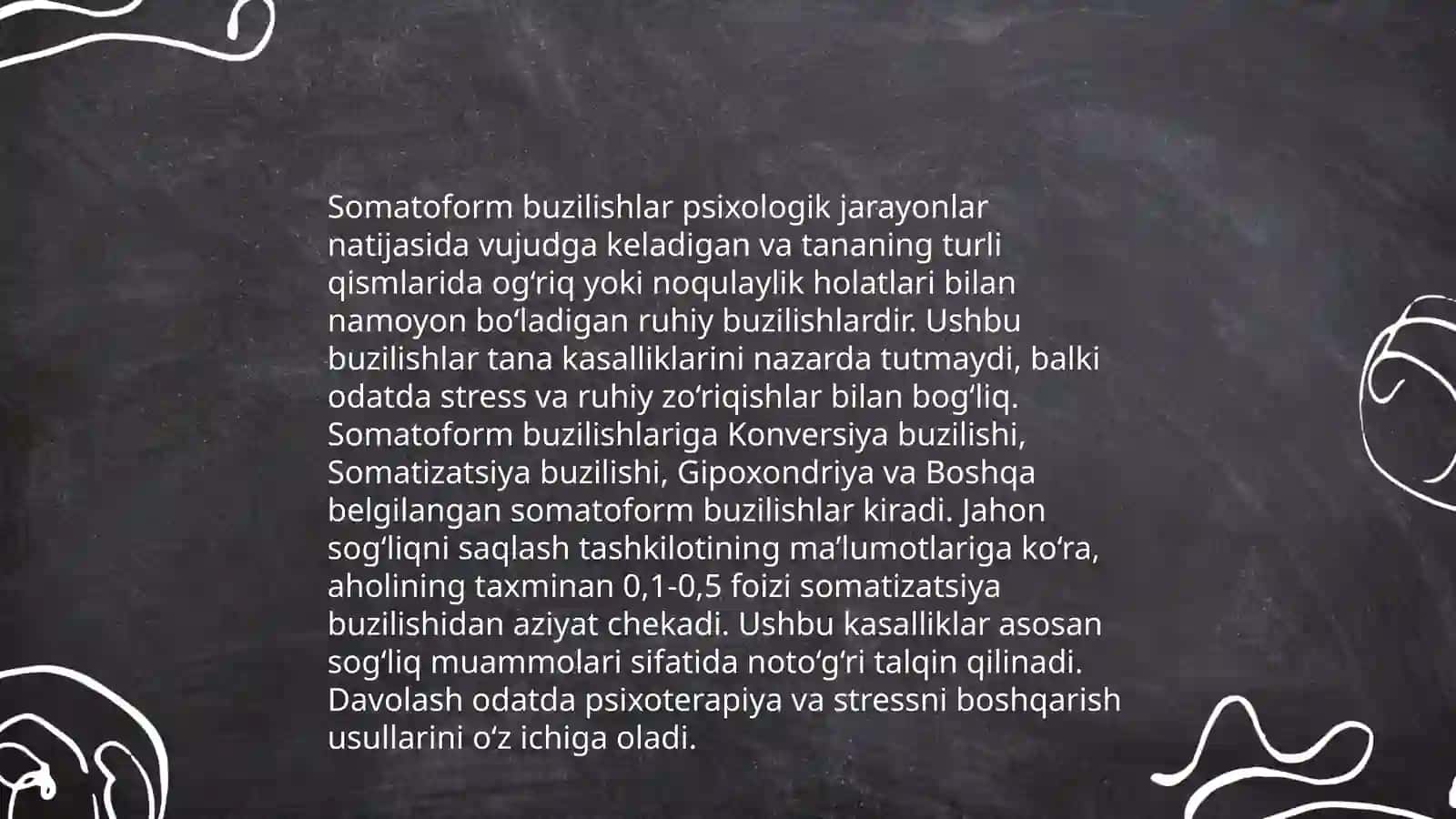 Somatoform buzilishlar tasnifi 3