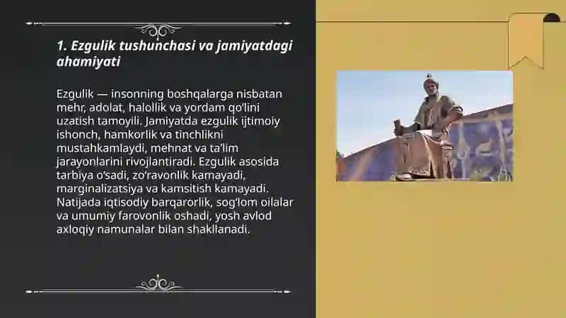 Ezgulikni ulugʻlagan inson- jamiyat faxri 3