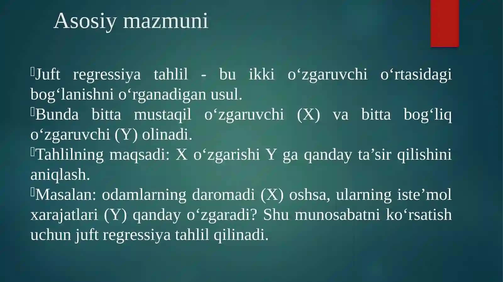 Juft reggression tahlil 3