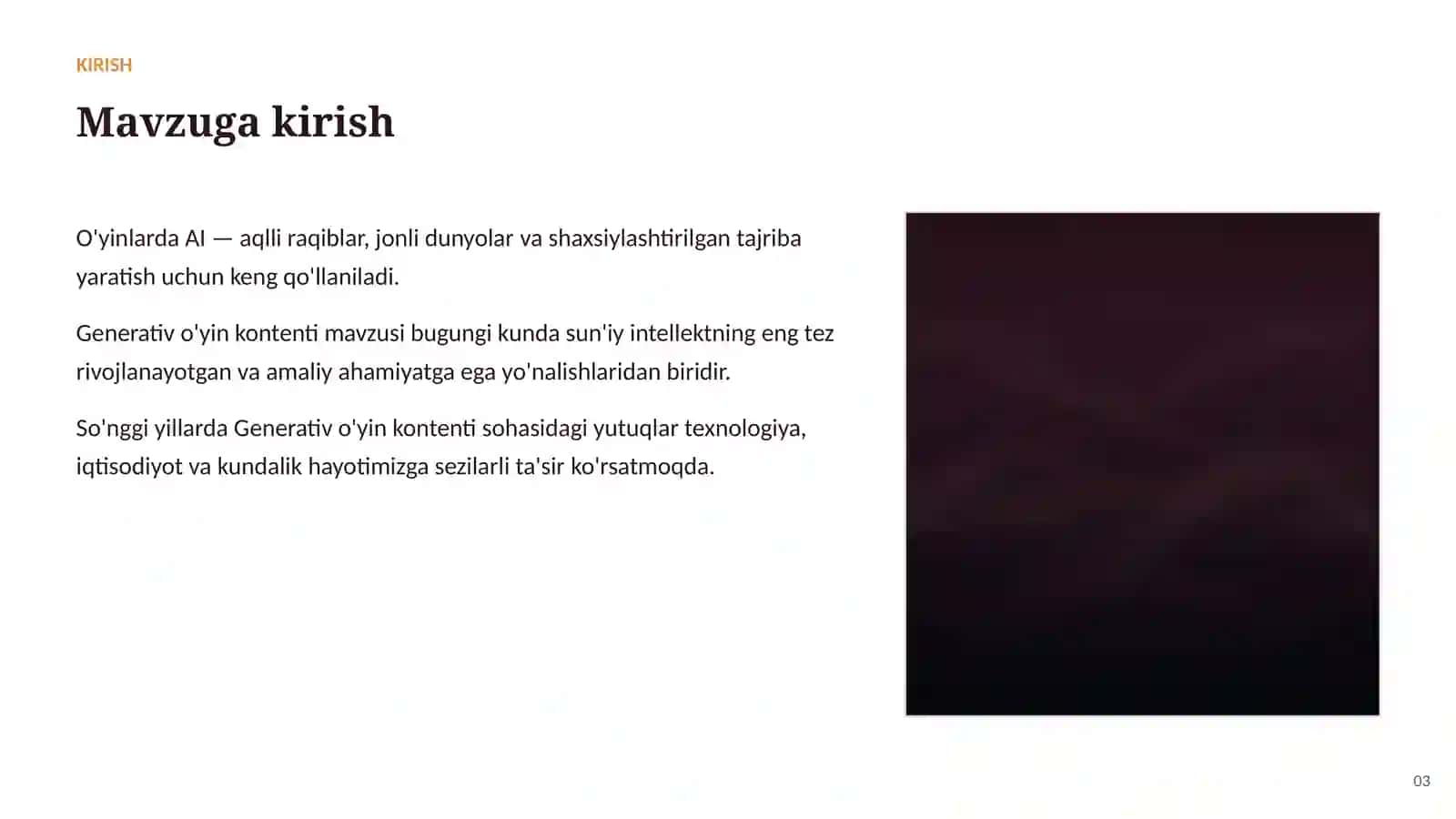 SUN'IY INTELLEKT • AI O'YINLAR VA KO'NGILOCHAR SOHADA 3