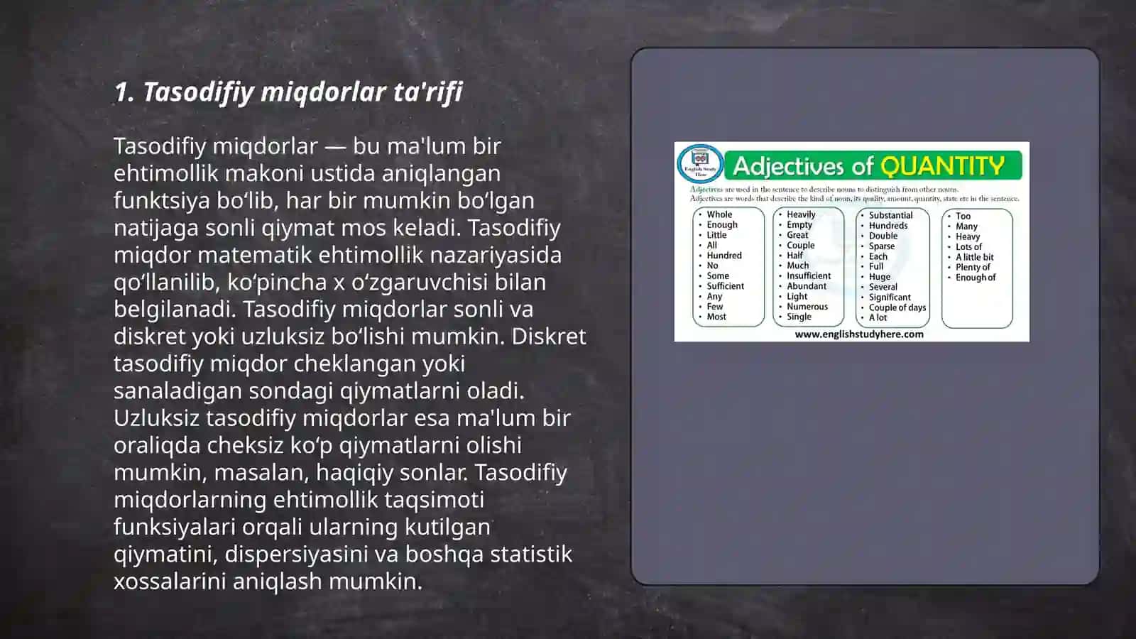 Tasodifiy miqdorlar 3
