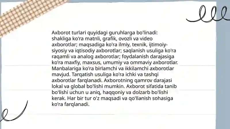 Ijtimoiy axborot turkumlanishi 3