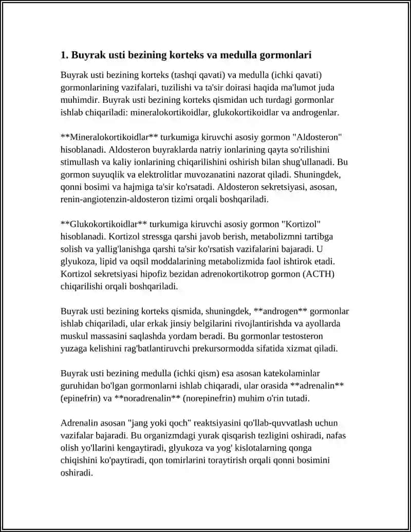 BUYRAK USTI BEZI GORMONLARI 3