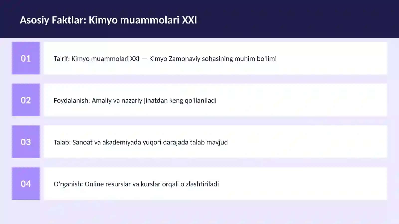 Kimyo muammolari XXI 3