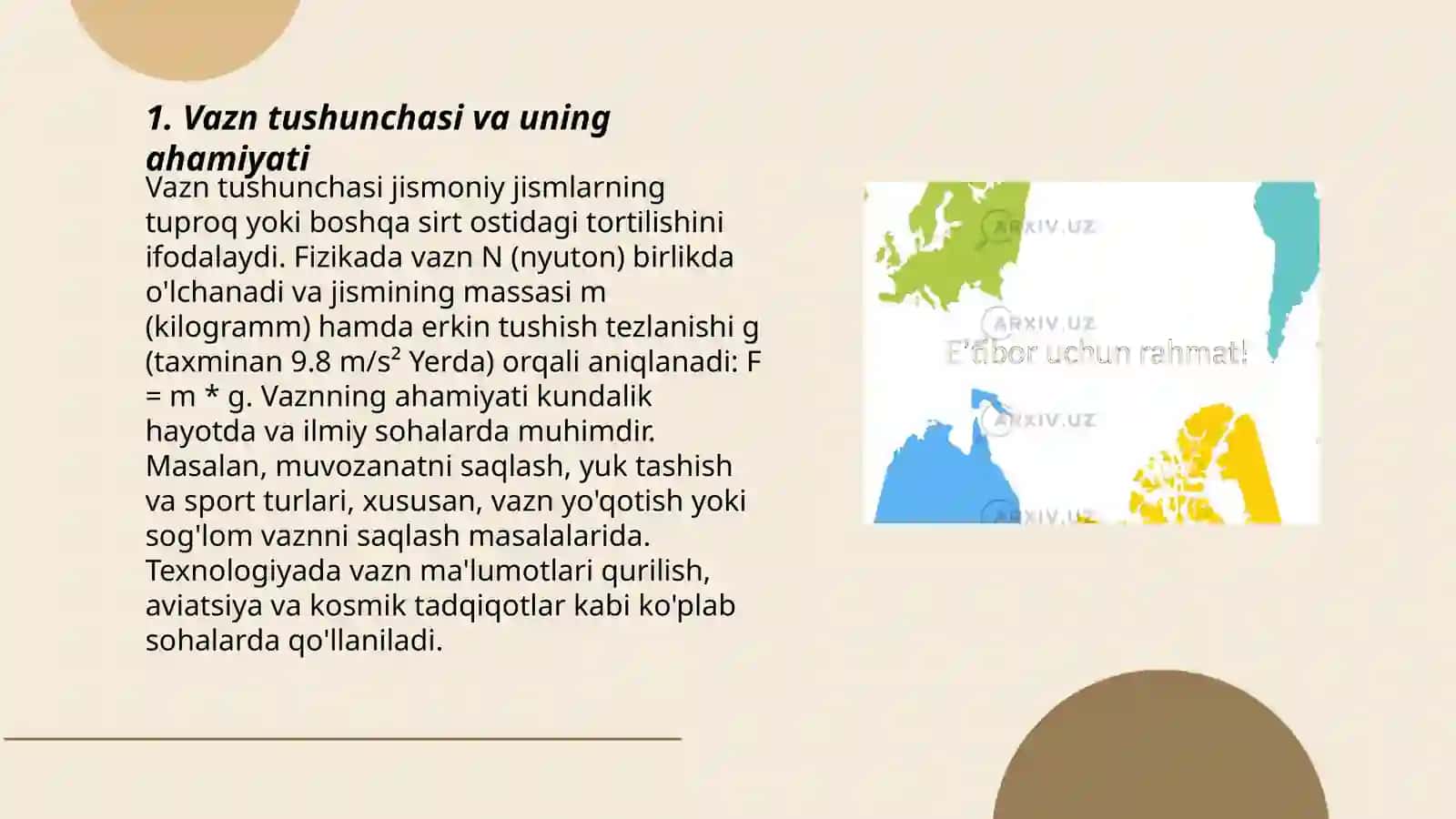 Vazn tushunchasi va uning ahamiyati 3