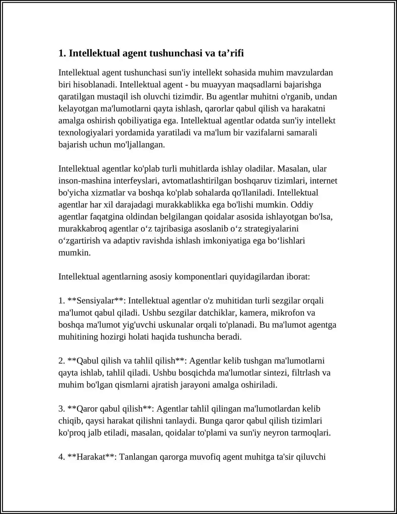 INTELLEKTUAL AGENT TUSHUNCHASI VA UNING ASOSIY KOMPONENTLARI 3