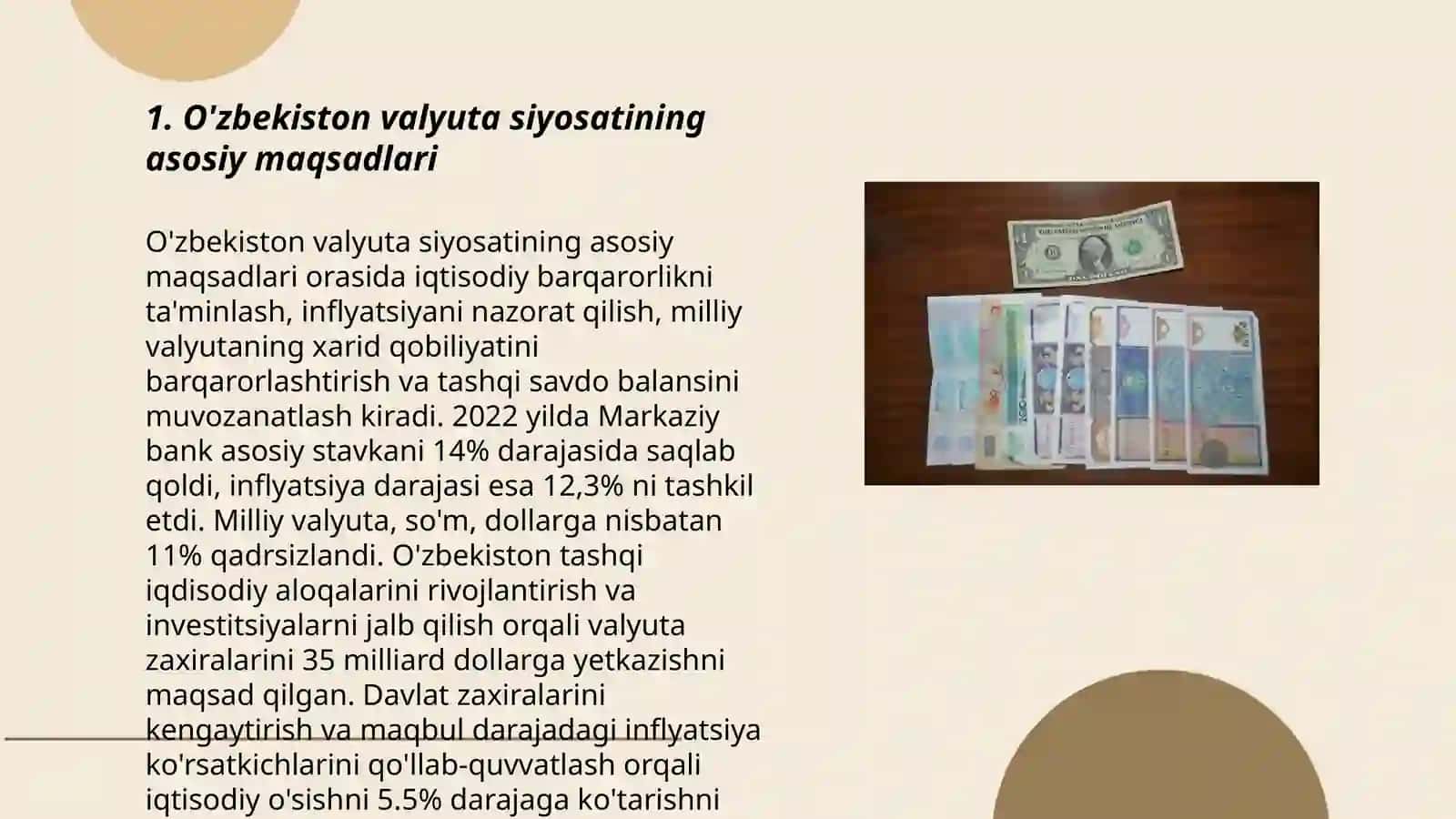 O'zbekiston valyuta siyosati 3
