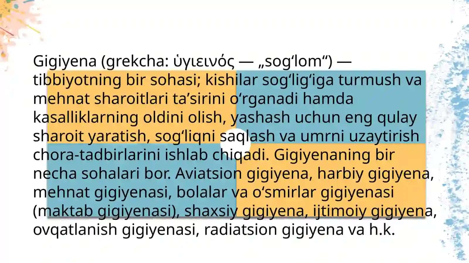 Gigiyenaning bir necha sohalari 3