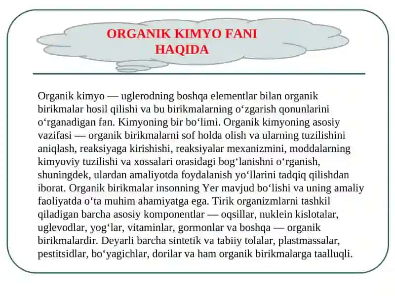 Organik kimyoning rivojlanish tarixi 3