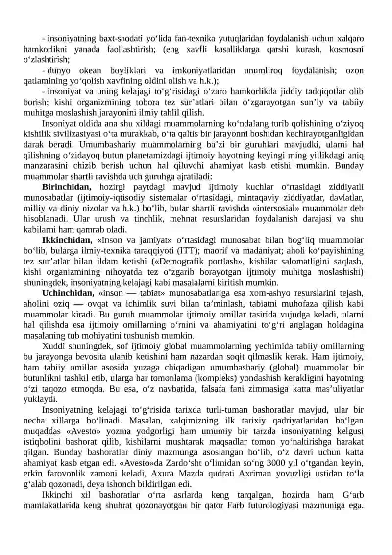 9-mavzu: Global jarayonlar va barqaror taraqqiyot 3