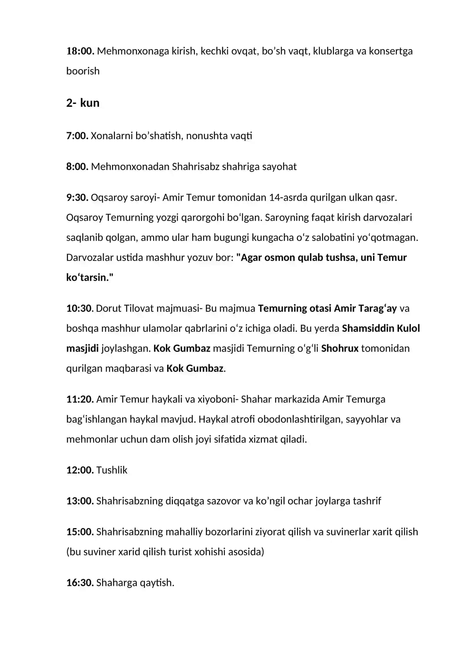 “Ko’zalliklar maskani – Qashqadaryo bo’ylab” 3