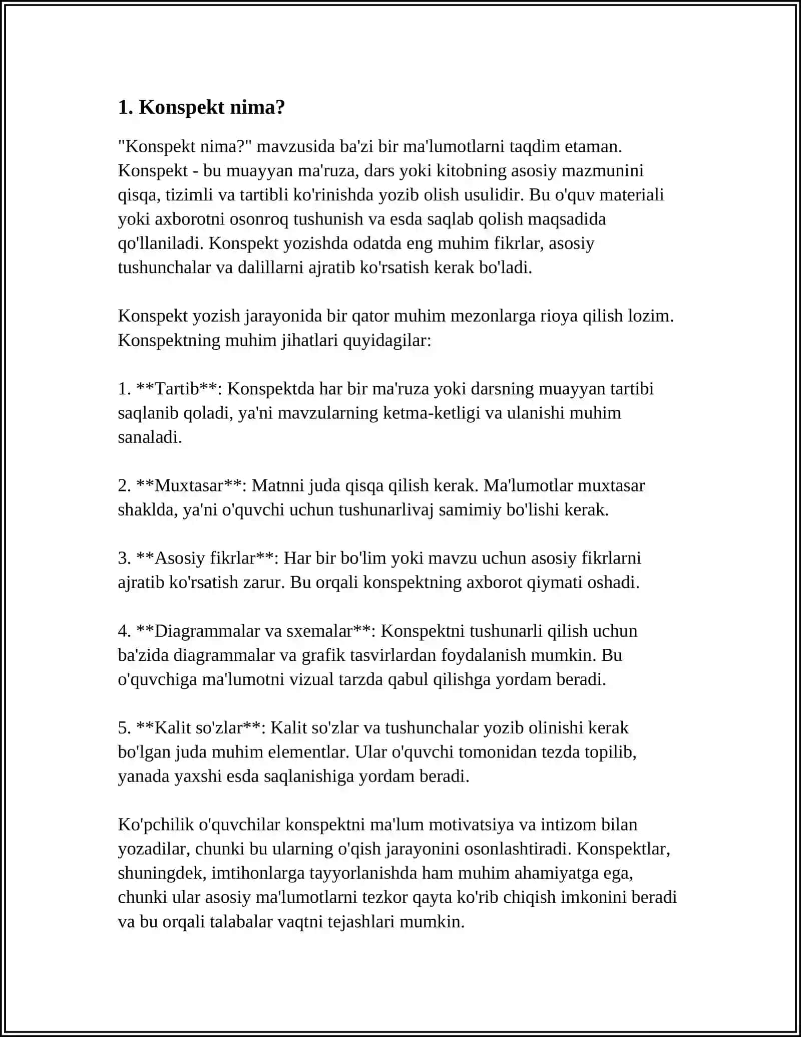 KONSPEKT TURLARI 3
