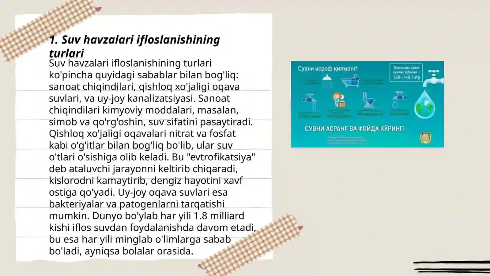 Suv havzalarini ifloslanish darajasini belgilash va uni tozalash 3